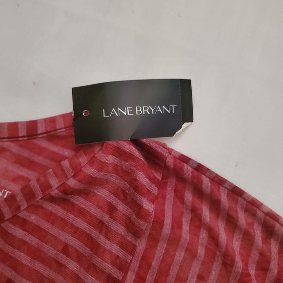Lane Bryant Vintage Rose Tie-Back Stripe Dolman-Sleeve Blouse Plus Size 18/20 - Picture 5 of 16
